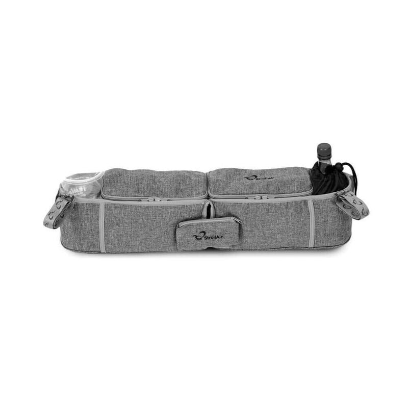 StrollAir Double Parent Stroller Organizer with Insulated Cup Holder Caddy - Universal Fit for Mountain Buggy, Twin Way, Bob Duallie, Baby Jogger City Mini GT (Grey) - Image 4